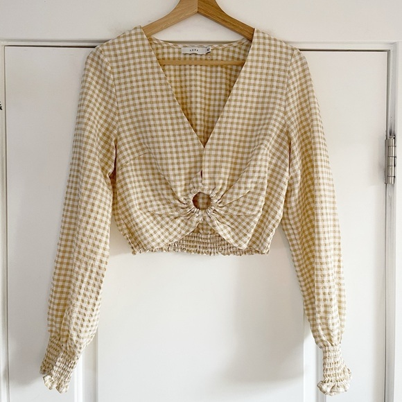 Lush O Ring Gingham Cropped Top - S - Picture 1 of 5
